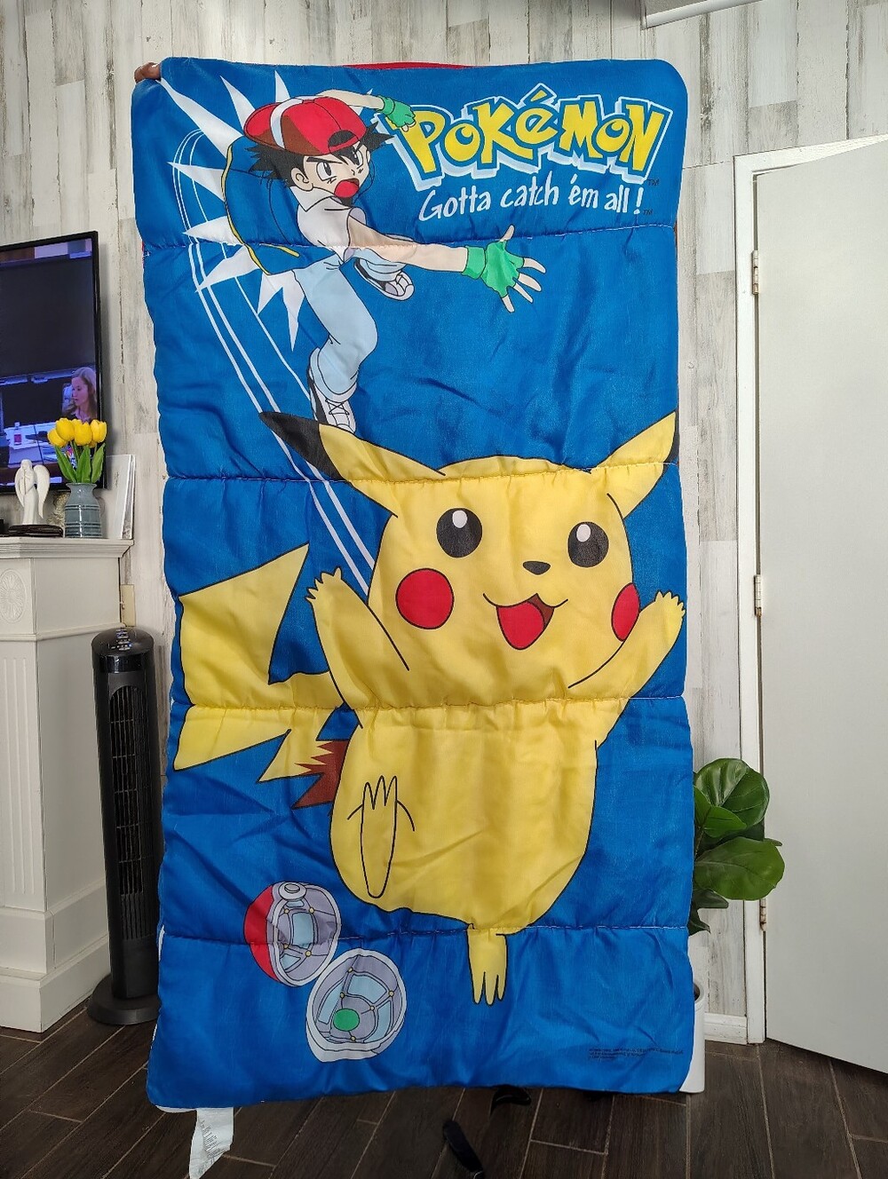 Pokémon Gotta Catch'em All Pikachu Sleeping Bag Nintendo 1990s Y2K Vintage